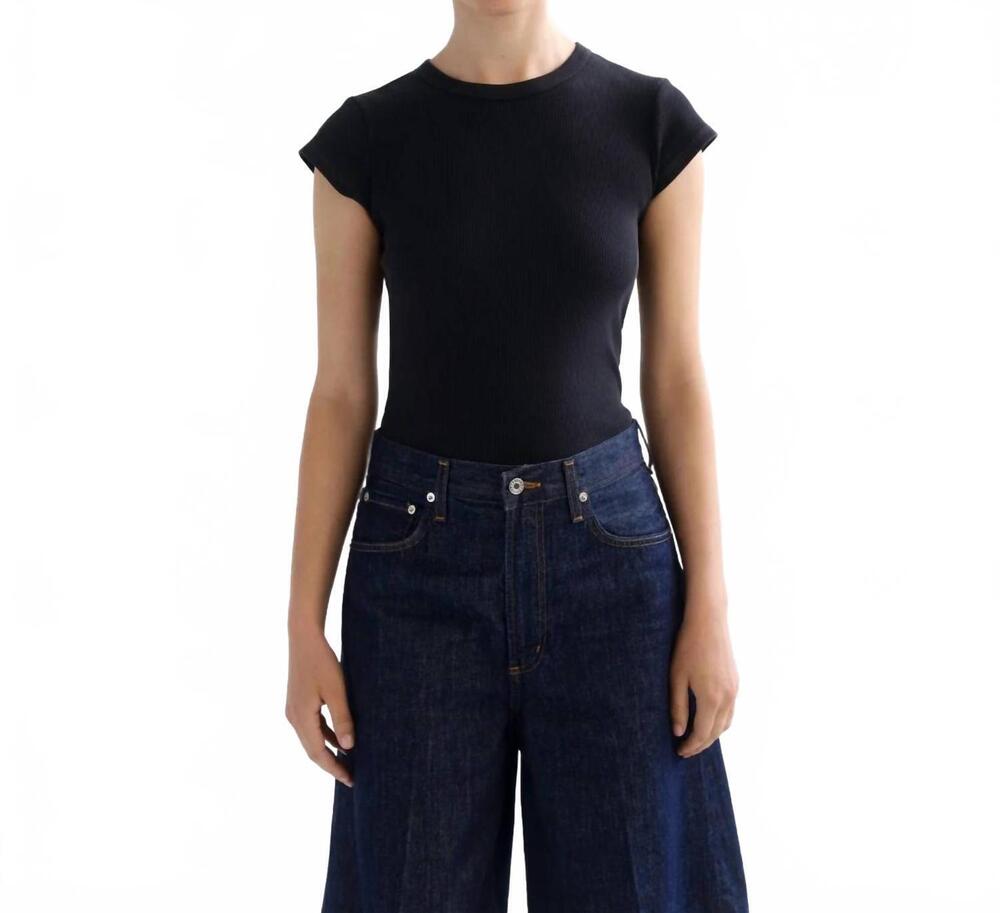 NEW AGOLDE edison cap sleeve tee in nocturne